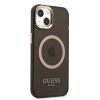 Etui Guess Gold Outline Translucent MagSafe na iPhone 13 - czarne