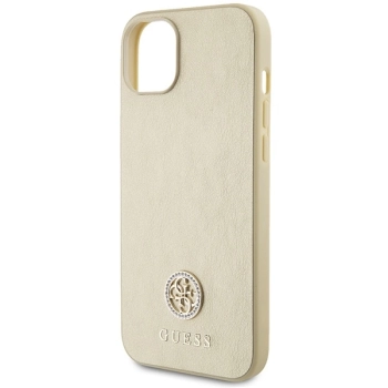 Etui Guess Strass Metal Logo do iPhone 15 Plus - złote