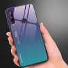 Gradient Glass etui pokrowiec nakładka ze szkła hartowanego Huawei P40 Lite E różowo-fioletowy