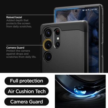 Etui Spigen Tough Armor na Samsung Galaxy S23 Ultra - czarne