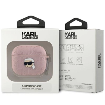 Etui Karl Lagerfeld Monogram Karl Head na AirPods 3 - różowe