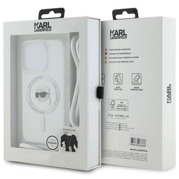 Etui Karl Lagerfeld Crossbody IML Karl Head MagSafe na iPhone 15 Pro - przezroczyste