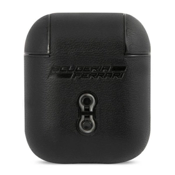 Etui Ferrari On Track Leather na AirPods 1/2 - czarne