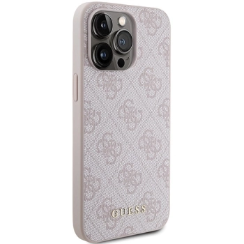 Etui Guess 4G Metal Gold Logo na iPhone 15 Pro Max - różowe