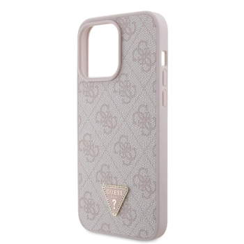 Etui Guess Leather 4G Diamond Triangle do iPhone 15 Pro Max - różowe