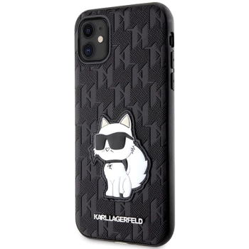 Etui Karl Lagerfeld Saffiano Monogram Choupette na iPhone 11 / Xr - czarne