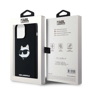 Etui Karl Lagerfeld Silicone Choupette Head MagSafe na iPhone 15 Pro Max - czarne