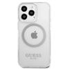 Etui Guess Metal Outline MagSafe na iPhone 13 Pro Max - srebrne