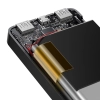 Baseus Bipow powerbank z wyświetlaczem 10000mAh 15W czarny (Overseas Edition) + kabel USB-A - Micro USB 0.25m czarny (PPBD050001)