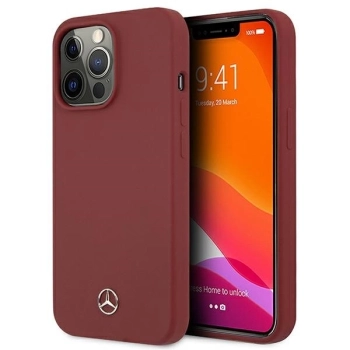 Etui Mercedes Silicone Line na iPhone 13 Pro Max - czerwone