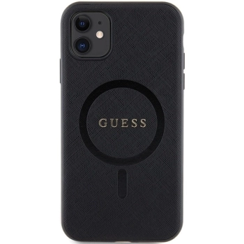 Etui Guess Saffiano MagSafe na iPhone 11 / Xr - czarne