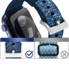 Kingxbar Crystal Fabric Band pasek bransoletka do Watch 6 / SE / 5 / 4 / 3 / 2 (40mm / 38mm) silikonowy pasek kryształowa opaska niebieski