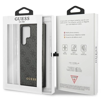 Etui Guess 4G Metal Gold Logo na Samsung Galaxy S24 Ultra - czarne