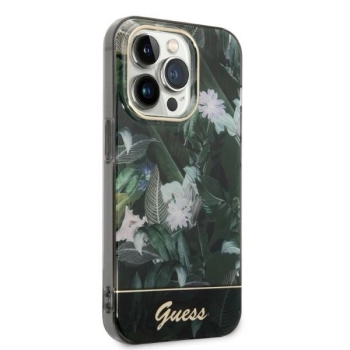 Etui Guess Jungle Collection na iPhone 14 Pro Max - zielone