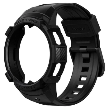 Etui z paskiem Spigen Rugged Armor Pro na Samsung Galaxy Watch 4 Classic 46 mm - czarny mat