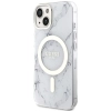 Etui Guess Marble MagSafe na iPhone 14 Plus - białe
