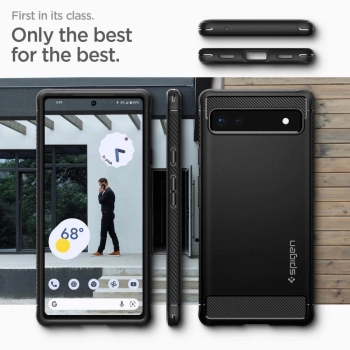 Etui Spigen Rugged Armor na Google Pixel 6A - czarny mat