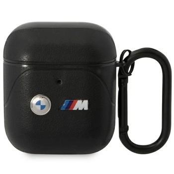 Etui BMW Leather Curved Line na AirPods 1/2 - czarne