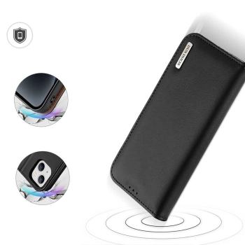Etui z portfelem Dux Ducis Hivo z blokadą RFID do iPhone 15 Plus - czarne