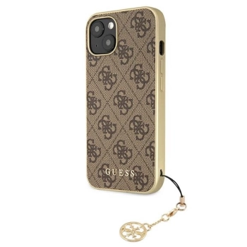 Etui Guess 4G Charms Collection na iPhone 13 - brązowe