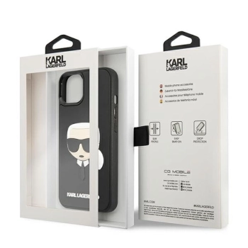 Etui Karl Lagerfeld 3D Rubber Karl's Head na iPhone 13 mini - czarne