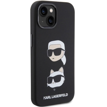 Etui Karl Lagerfeld Silicone Karl&Choupette Head na iPhone 15 - czarne