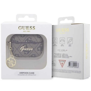 Etui Guess 4G Charm Collection na AirPods Pro 2 - brązowe