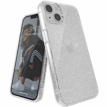 Etui Adidas OR Protective Clear Case Glitter na iPhone 13 - przezroczysto-srebrne