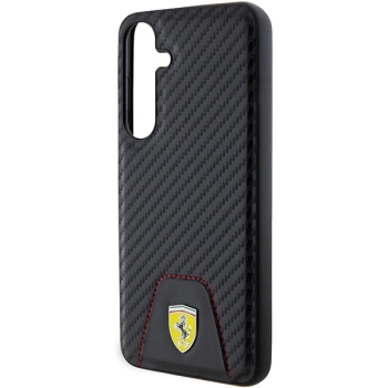 Etui Ferrari Carbon Stitched Bottom na Samsung Galaxy S24+ - czarne