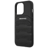 Etui AMG Leather Debossed Lines na iPhone 14 Pro Max - czarne
