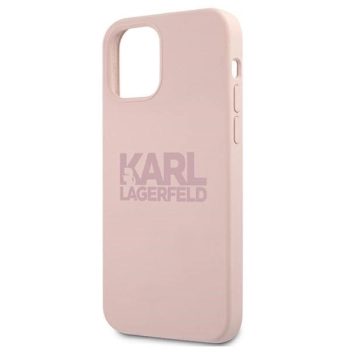 Etui Karl Lagerfeld Silicone Stack Logo na iPhone 12 Pro Max - różowe