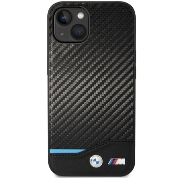 Etui BMW Leather Carbon na iPhone 13 - czarne