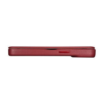 iCarer CE Premium Leather Folio Case skórzane etui iPhone 14 Plus z klapką magnetyczne MagSafe czerwony (WMI14220715-RD)
