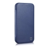 iCarer CE Premium Leather Folio Case skórzane etui iPhone 14 Pro Max z klapką magnetyczne MagSafe niebieski (WMI14220716-BU)