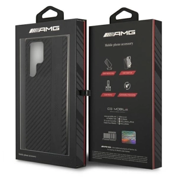 Etui AMG Carbon Stripe&Embossed na Samsung Galaxy S22 Ultra - czarne