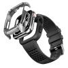Kingxbar CYF148 2w1 pancerne etui Apple Watch SE, 6, 5, 4 (44 mm) ze stali nierdzewnej z paskiem srebrne