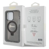 Etui Guess Ring Stand Script Glitter MagSafe na iPhone 13 Pro Max - czarne