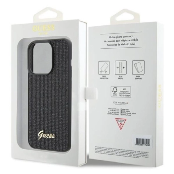 Etui Guess Disco Metal Script na iPhone 15 Pro - czarne
