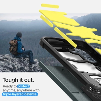 Etui Spigen Tough Armor na Samsung Galaxy S24 - ciemnozielone