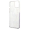 Etui Guess Flower Liquid Glitter na iPhone 13 mini - fioletowe
