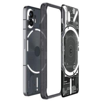 Etui Spigen Ultra Hybrid na Nothing Phone 2 - ciemnoszare (wzór Zero One)