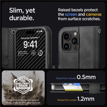 Etui Spigen Wallet S Pro na iPhone 15 Pro - czarne
