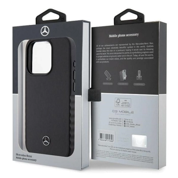 Etui Mercedes Smooth Leather na iPhone 15 Pro Max - czarne