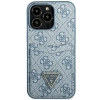 Etui Guess 4G Triangle Logo Cardslot na iPhone 13 Pro Max - niebieskie