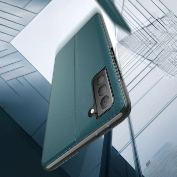 Eco Leather View Case elegancki futerał etui z klapką i funkcją podstawki Samsung Galaxy S21 FE czarny