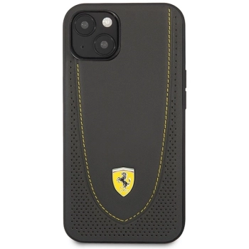 Etui Ferrari Leather Curved Line na iPhone 13 - czarne
