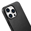 iCarer Case Leather pokrowiec etui z naturalnej skóry do iPhone 14 Pro Max czarny (WMI14220708-BK) (kompatybilne z MagSafe)
