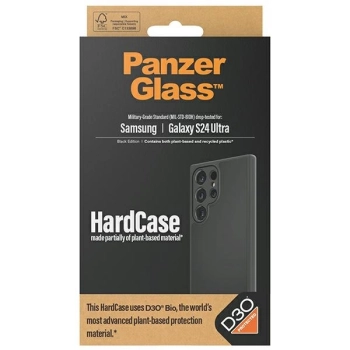 Etui PanzerGlass HardCase z D3O® Bio i certyfikatem Military Grade na Samsung Galaxy S24 Ultra - przezroczysto-czarne