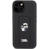 Etui Karl Lagerfeld Gripstand Saffiano Karl&Choupette Pins na iPhone 15 - czarne