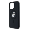 Etui Karl Lagerfeld Silicone Karl&Choupette Ring MagSafe na iPhone 15 Pro Max - czarne